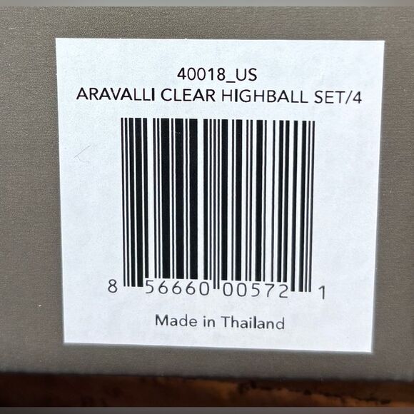 NEW Asoke Living Aravalli Clear Highball Glasses NIB Set of 4 Handmade Glass MS - Picture 7 of 7